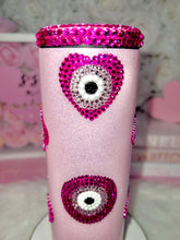 Load image into Gallery viewer, 🩷🧿Pink-Toned Rhinestone Evil Eye Tumbler