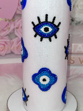 Load image into Gallery viewer, ππ§Ώ Blue-Toned Rhinestone Evil Eye Tumbler π§Ώπ