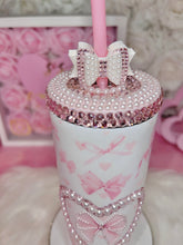 Load image into Gallery viewer, 🎀Coquette/Pearl Heart tumbler🎀