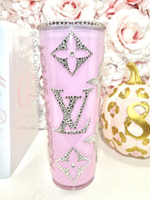 Load image into Gallery viewer, Blingy Acrylic pink liquid SnowGlobe Tumbler