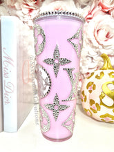 Load image into Gallery viewer, Blingy Acrylic pink liquid SnowGlobe Tumbler