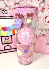Load image into Gallery viewer, 🩷Conversation Hearts drip SnowGlobe Tumbler🩷