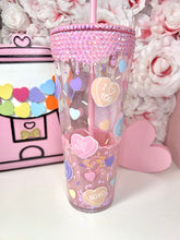 Load image into Gallery viewer, 🩷Conversation Hearts drip SnowGlobe Tumbler🩷