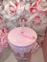 Load image into Gallery viewer, Opal Pink Rhinestone Drip Acrylic SnowGlobe Tumbler