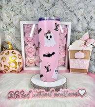 Load image into Gallery viewer, Pink Ghosts and Bats with bows Tumbler