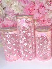 Load image into Gallery viewer, Clear Glass Snow-Globe Tumbler with Rhinestone Accents