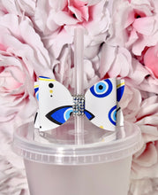 Load image into Gallery viewer, Evil Eye Bow straw topper