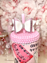 Load image into Gallery viewer, 20oz SS Screw on lid Light Pink Mean Ghouls tumbler