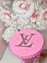 Load image into Gallery viewer, 24oz Acrylic , rhinestone filled L.V. glitter Tumbler