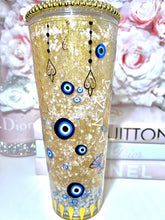 Load image into Gallery viewer, 24oz Acrylic Evil Eye Snow Globe Tumbler