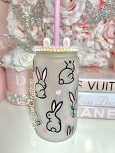 Load image into Gallery viewer, 16 oz Frosted Glass Bunny Tumbler