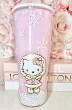 Load image into Gallery viewer, Winter H-Kitty Snowglobe Tumbler 24oz Acrylic