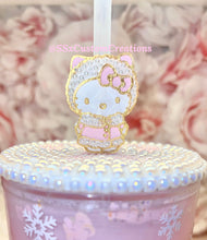Load image into Gallery viewer, Winter H-Kitty Snowglobe Tumbler 24oz Acrylic