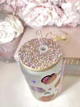 Load image into Gallery viewer, ROSES 16oz Frosted glass, bamboo lid , COLOR CHANGING tumbler