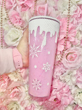 Load image into Gallery viewer, PinkMas snowflake tumbler.