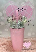 Load image into Gallery viewer, 15oz acrylic Minnie tumbler with luxe rhinestone lid