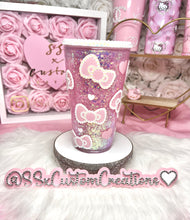 Load image into Gallery viewer, RTS. 16oz Acrylic H-Kitty SnowGlobe tumbler
