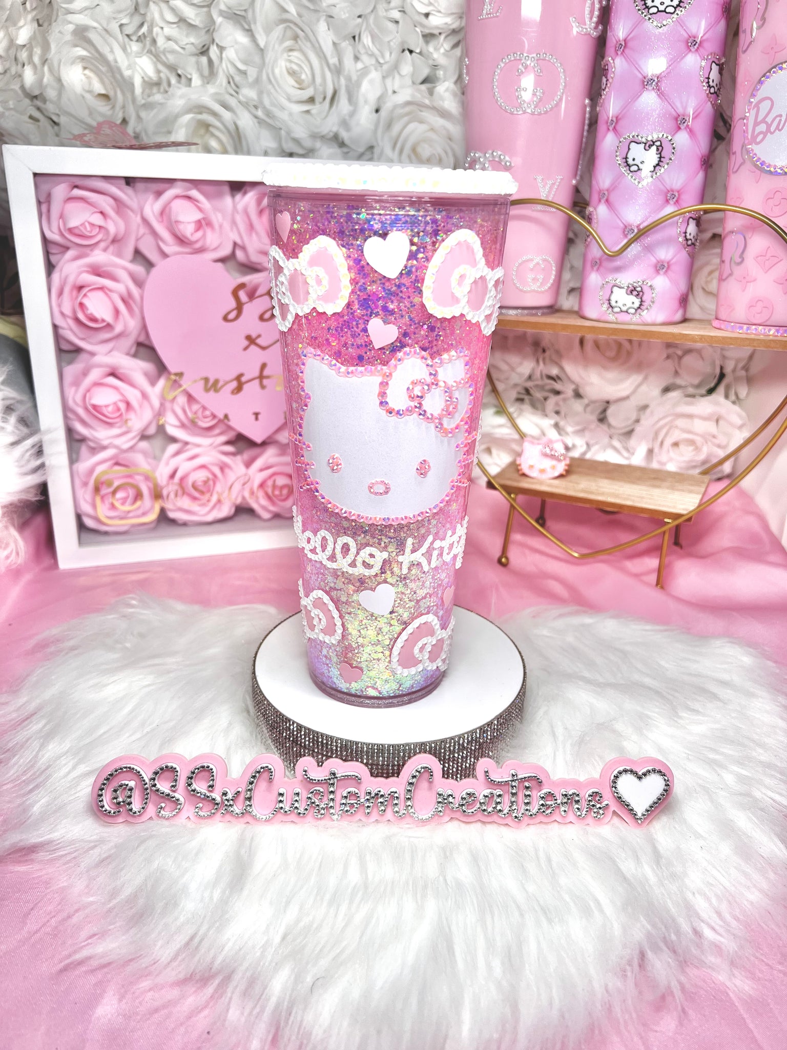 24oz Acrylic, Pink SnowGlobe BARBIE tumbler – SSxCustomCreations