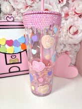 Load image into Gallery viewer, 🩷Conversation Hearts drip SnowGlobe Tumbler🩷
