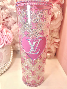 24oz Rhinestone Filled L🩷V Tumbler