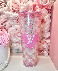 24oz Rhinestone Filled L🩷V Tumbler