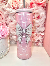 Load image into Gallery viewer, 🎀 Pearl &amp; Pink Rhinestone Tumbler🎀
