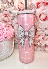 Load image into Gallery viewer, 🎀 Pearl &amp; Pink Rhinestone Tumbler🎀
