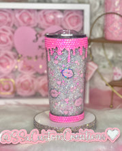 Load image into Gallery viewer, 20oz *STAINLESS STEEL* Rhinestone filled with hearts tumbler
