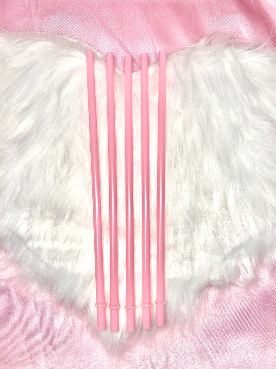 PINK 10.5 inch reusable plastic straw