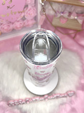 Load image into Gallery viewer, 20oz SS BARBIE Tumbler White Base rhinestone hearts
