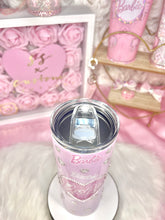 Load image into Gallery viewer, 20oz SS BARBIE Tumbler Light Pink Base Rhinestone Hearts
