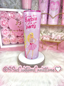 20oz SS Textured Glitter Barbie Tumbler