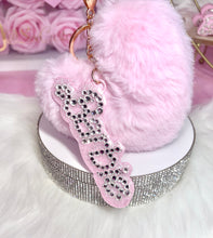 Load image into Gallery viewer, Pink Heart Pom-Pom BARBIE Keychain
