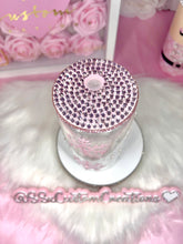 Load image into Gallery viewer, Snowflakes and rhinestones clear glass tumbler
