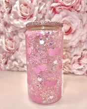 Load image into Gallery viewer, Glass SnowGlobe Tumbler with Cherry Bows

