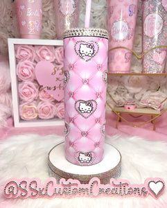 20oz SS H-Kitty Quilted Hearts Tumbler