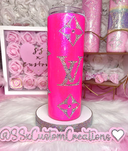 Hot Pink 20oz SS with AB crystal LUXE rhinestones