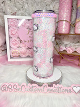 Load image into Gallery viewer, 20oz STAINLESS STEEL skinny rhinestone filled H-Kitty tumbler
