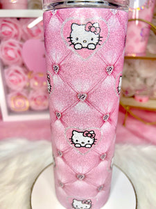 20oz SS Textured Glitter H-Kitty Tumbler