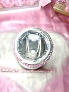 20oz STAINLESS STEEL skinny rhinestone filled H-Kitty tumbler