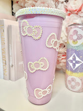 Load image into Gallery viewer, Acrylic H- Kitty tumbler with Pink liquid
