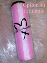 Load image into Gallery viewer, 20 oz Stainless steel Pink striped tumbler

