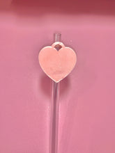 Load image into Gallery viewer, Heart locket straw topper
