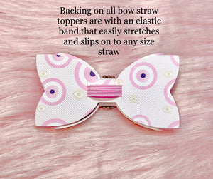 Pink Evil Eye Bow straw topper