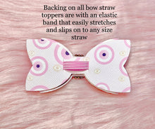 Load image into Gallery viewer, Pink Drip Bow straw topper
