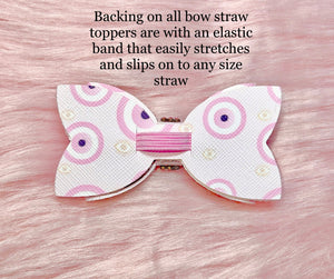 Pink Drip Bow straw topper