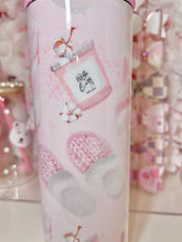 Load image into Gallery viewer, 20oz Stainless Steel, Bling lid, pink sweater Tumbler with bow topper
