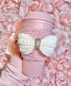*Crocheted Rhinestone Bow Cozy*