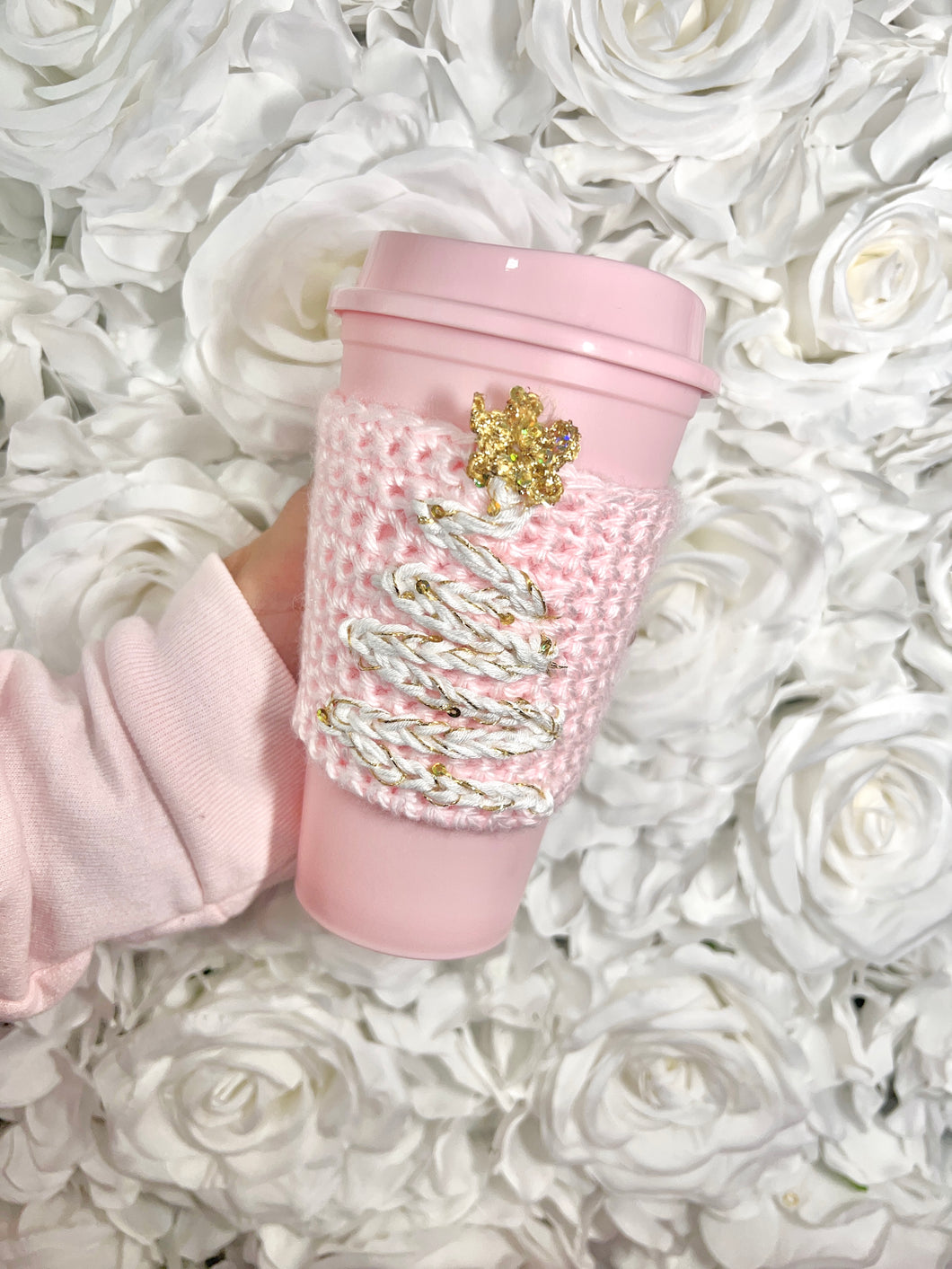 * Crocheted Gold Tree  Cup Cozy*