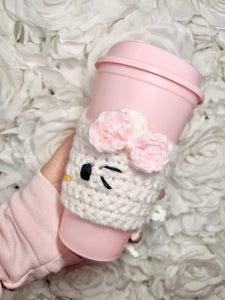 * Crocheted Kitty  cup Cozy*